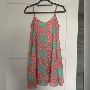 Lauren James Lola grapefruit print mint swing dress